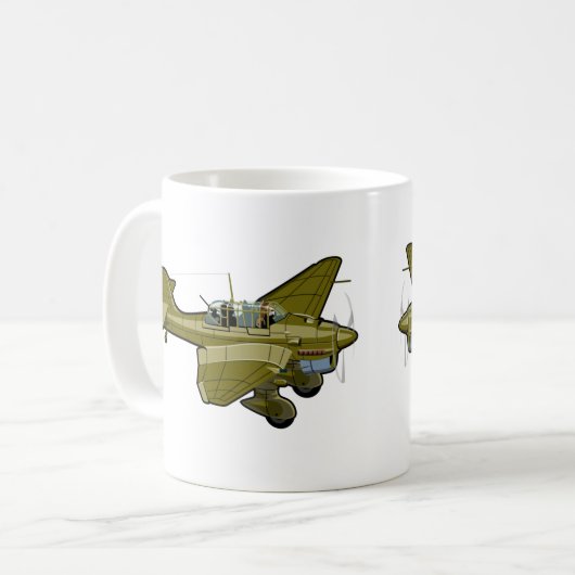 Mug Avion rétro de dessin (Devant gauche)