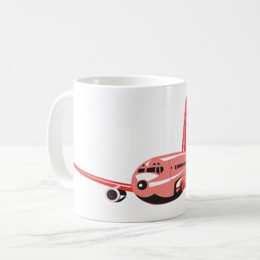 Mug Avion rose (Devant gauche)