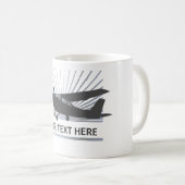 Mug Avions à haute voilure - texte fait sur commande (Devant droit)