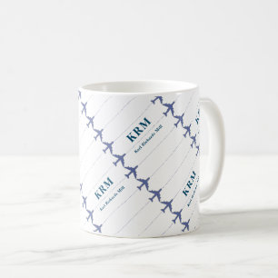 Mug avions avec des lignes pointillées pour les pilote