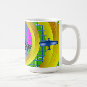 Mug Avions bleus rouges volants