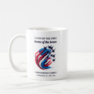 Mug Avions de combat Rouge Blanc Bleu Patriotiques