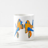 Mug Avions de dessin animé Vibrant orange et bleu (Centre)