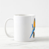 Mug Avions de dessin animé Vibrant orange et bleu (Gauche)