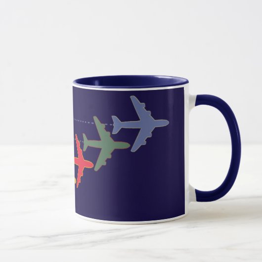 Mug avions de voyage colorés (Droite)