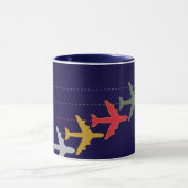 Mug avions de voyage colorés (Centre)