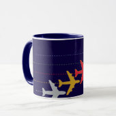 Mug avions de voyage colorés (Devant gauche)