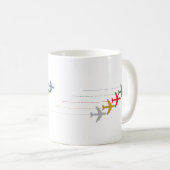 Mug Avions de voyage colorés (Devant droit)