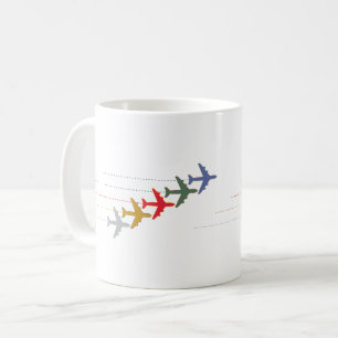 Mug Avions de voyage colorés