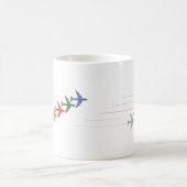 Mug Avions de voyage colorés (Centre)
