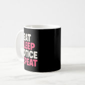 Mug Avis de somnolence de mangez Répéter le devis d'Hu (Devant gauche)