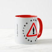 Mug "Avis de vérification admissible" (Devant droit)