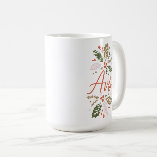 Mug Avó Bright Holly Christmas Red Script (Devant droit)