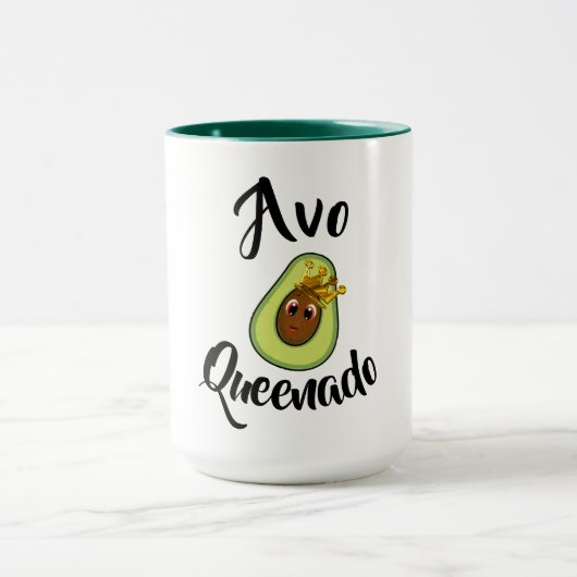Mug "Avo Queenado" Avocado Queen régime sain drôle (Centre)