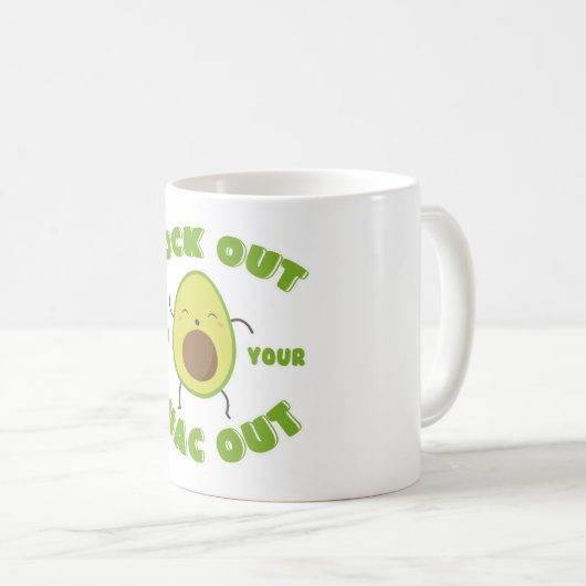 Mug Avocado Dansant "Rock Out With Your Guac Out" (Devant droit)