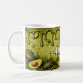 Mug Avocado Drip Retro Favor | Earthy Light Green Name (Gauche)