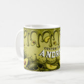Mug Avocado Drip Retro Favor | Nom Terreux Vert Clair (Devant gauche)