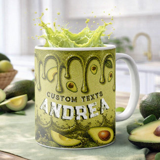 Mug Avocado Drip Retro Favor | Nom Terreux Vert Clair