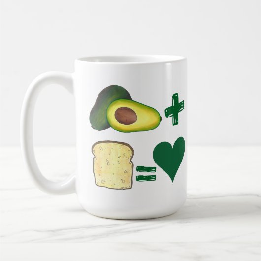 Mug Avocado + Toast = Love Foodie For Pair Heart (Gauche)