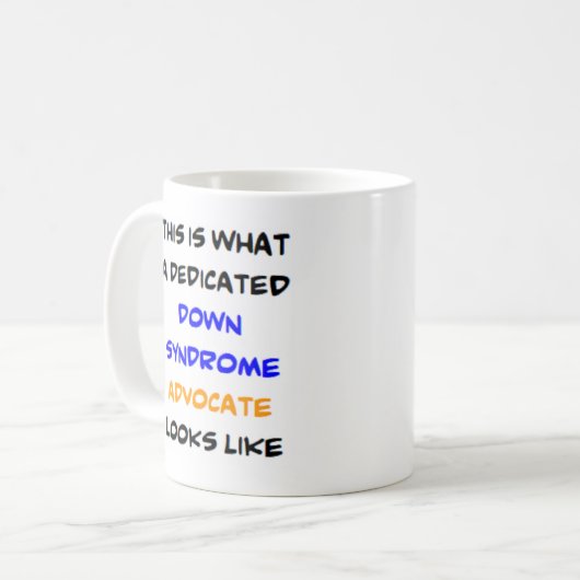Mug avocat du syndrome de down, dévoué (Devant gauche)