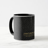 Mug Avocat Faux Cuir Nom Personnalisé Noir (Devant gauche)
