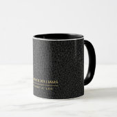 Mug Avocat Faux Cuir Nom Personnalisé Noir (Devant droit)