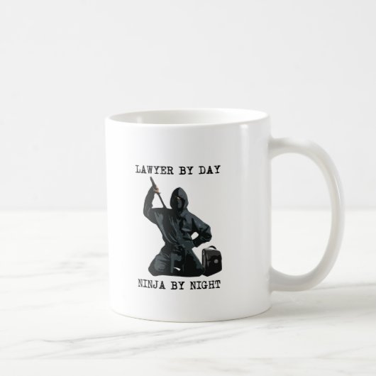 Mug Avocat par le jour, Ninja par nuit (Droite)