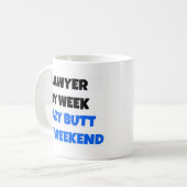 Mug Avocat par semaine Lazy Butt par week-end (Devant gauche)
