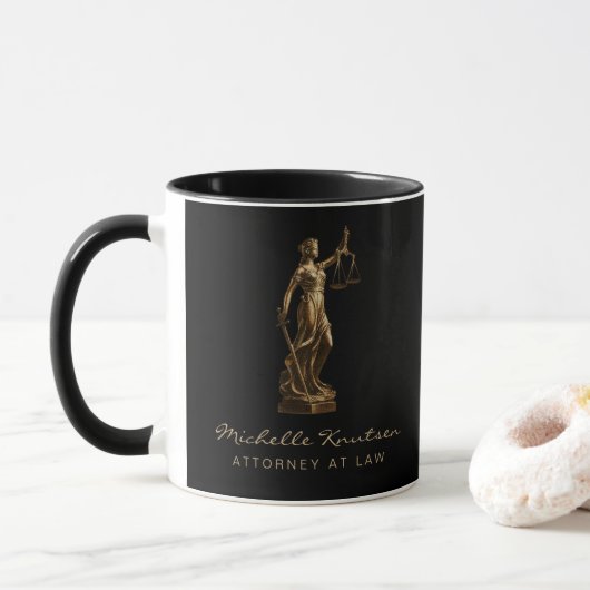 Mug Avocat professionnel Procureur luxe Black Gold (Avec donut)