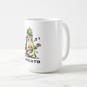 Mug Avocato - Drôle Pixel Art Avocado Cat jouer basse (Devant droit)