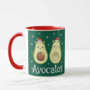 Mug Avocatos de Noël Kawaii Cat & Avocado
