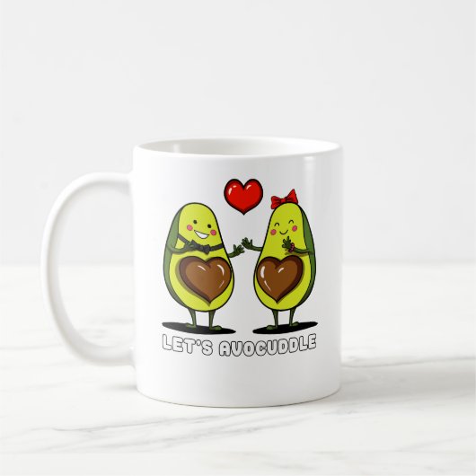 Mug Avocuddle Cute Avocado Vegan Plaisanterie (Gauche)