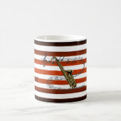 Mug Avoir Saxophone ~ Will Travel ~ Musical Stripes ~ (Centre)