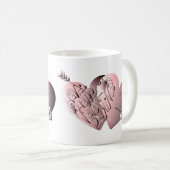 Mug "Avoir un Heureuse Sainte-Valentin"Coeurs écrits à (Devant droit)