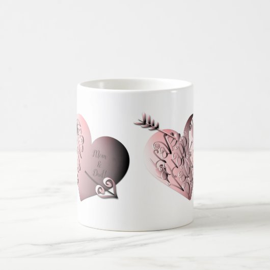 Mug "Avoir un Heureuse Sainte-Valentin"Coeurs écrits à (Centre)