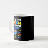 Mug Avril Est Mois De La Sensibilisation à L'autisme E (Devant gauche)