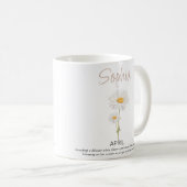 Mug Avril Fleur de naissance personnalisée (Devant droit)