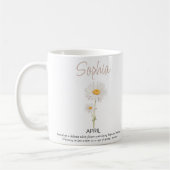 Mug Avril Fleur de naissance personnalisée (Gauche)