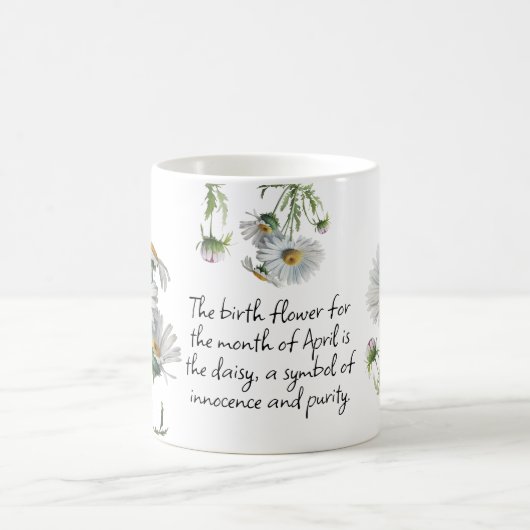 Mug Avril Flower Daisy Ajouter un nom (Centre)