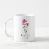 Mug Avril Mois de naissance Fleur avec nom - Pois doux (Gauche)