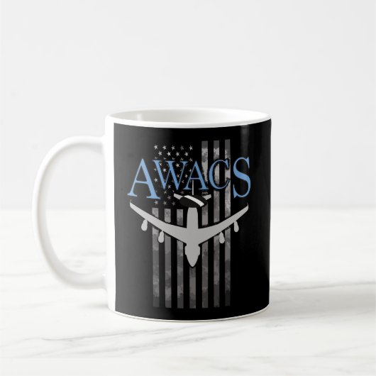 Mug Awacs Sur Le Drapeau Faded Us (Gauche)