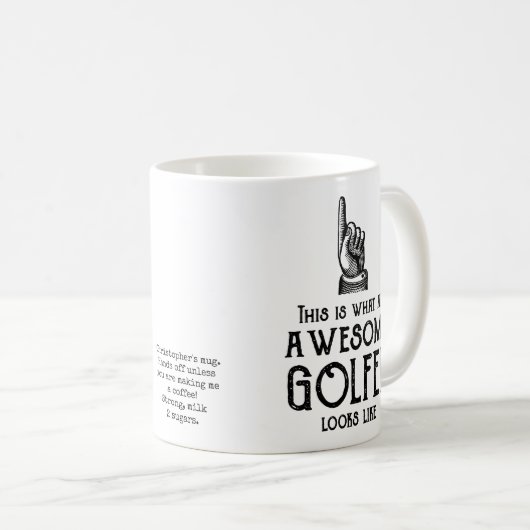 Mug Awesome Golfer Personalized (Devant droit)