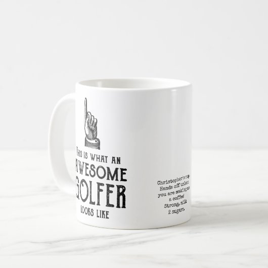 Mug Awesome Golfer Personalized (Devant gauche)