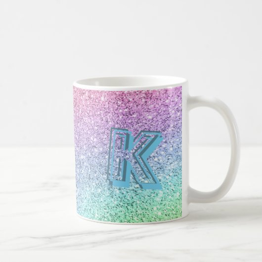Mug Awesome Pastel Parties scintillant Monogramme Pers (Droite)