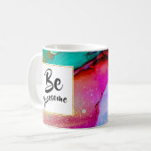 Mug Awesome rose et turquoise Aquarelle Abstraite (Devant gauche)