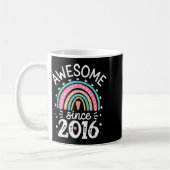 Mug Awesome Since 2016 9th Birthday Rainbow Born In 20 (Gauche)