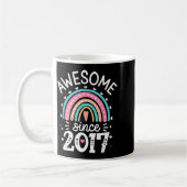 Mug Awesome Since 2017 8th Birthday Rainbow Born In 20 (Gauche)