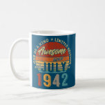 Mug Awesome Since July 1942 Vintage 80th Birthday<br><div class="desc">Awesome Since July 1942 Vintage 80th Birthday Gift. Perfect gift for your dad,  mom,  papa,  men,  women,  friend and family members on Thanksgiving Day,  Christmas Day,  Mothers Day,  Fathers Day,  4th of July,  1776 Independent day,  Veterans Day,  Halloween Day,  Patrick's Day</div>