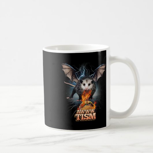 Mug Awww Tism Funny Opossum Bat Spit Fire Opossum Meme (Droite)
