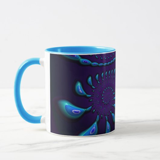 Mug AXEL ~ GLOSSY 3D Zany Blue Fractal ~ (Gauche)